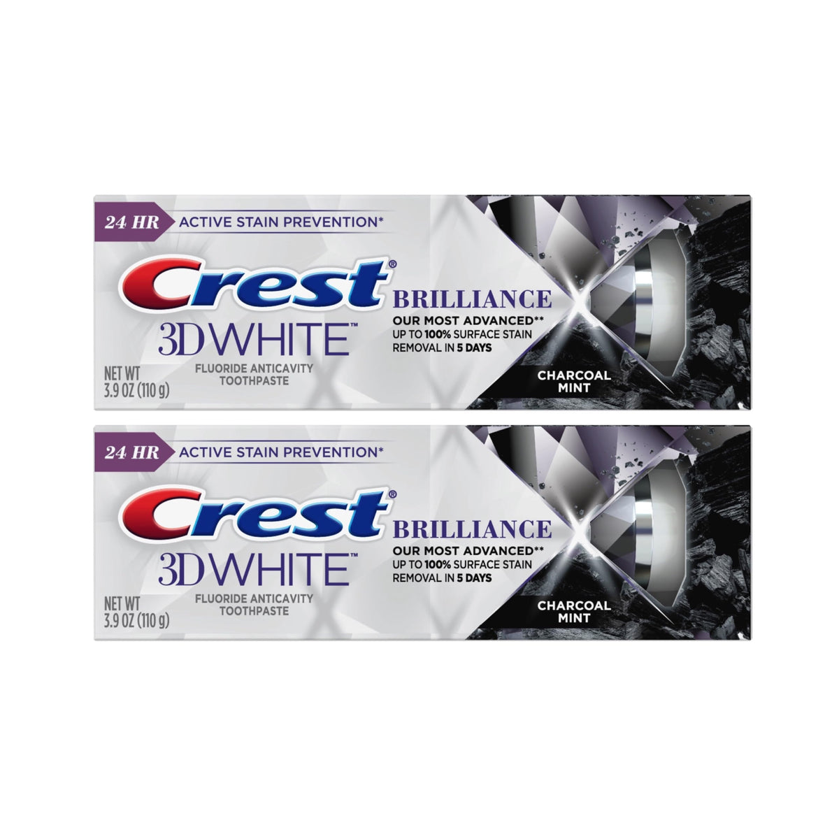 Crest 3D Blanc Charbon dentifrice tube réduction des taches de surface