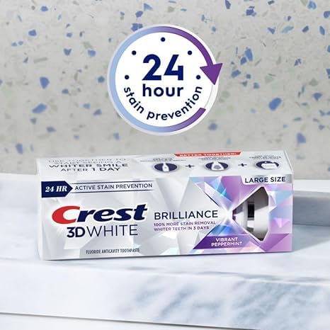 Crest 3D White Brilliance Menthe pâte dentifrice, protection des taches futures