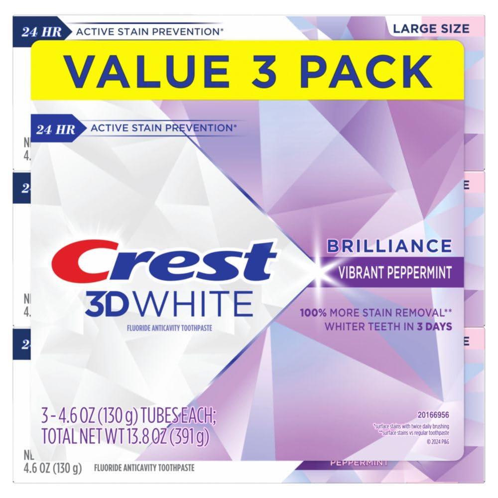 Crest 3D White Brilliance parfum menthe vivifiante et sensation fraîche.
