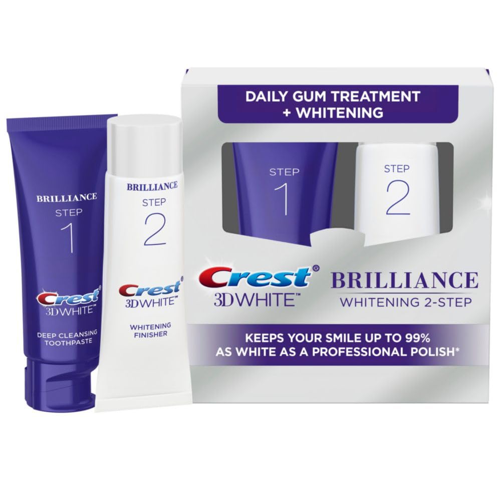 Crest 3D White Brilliance: tube dentifrice nettoie en profondeur et rafraîchit l'haleine.