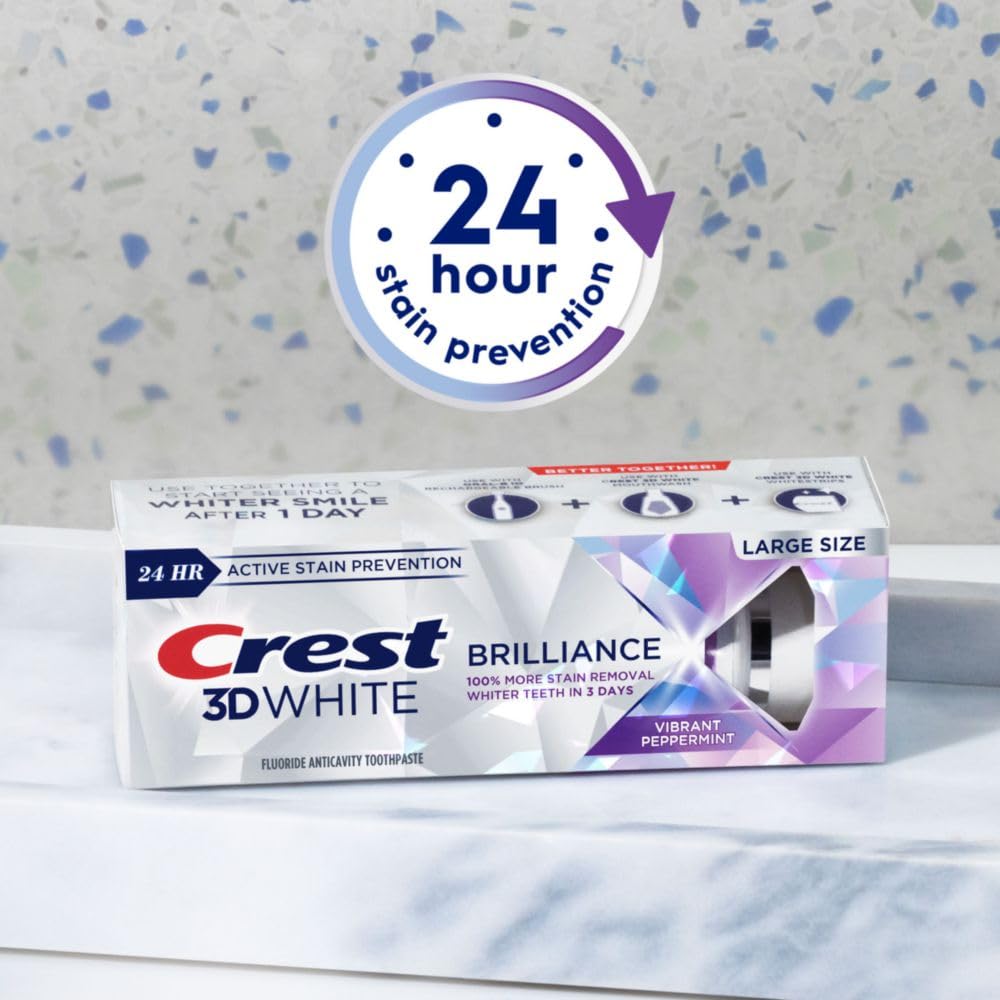 Crest 3D White Brilliance tubes 4,6 oz, pack pratique.