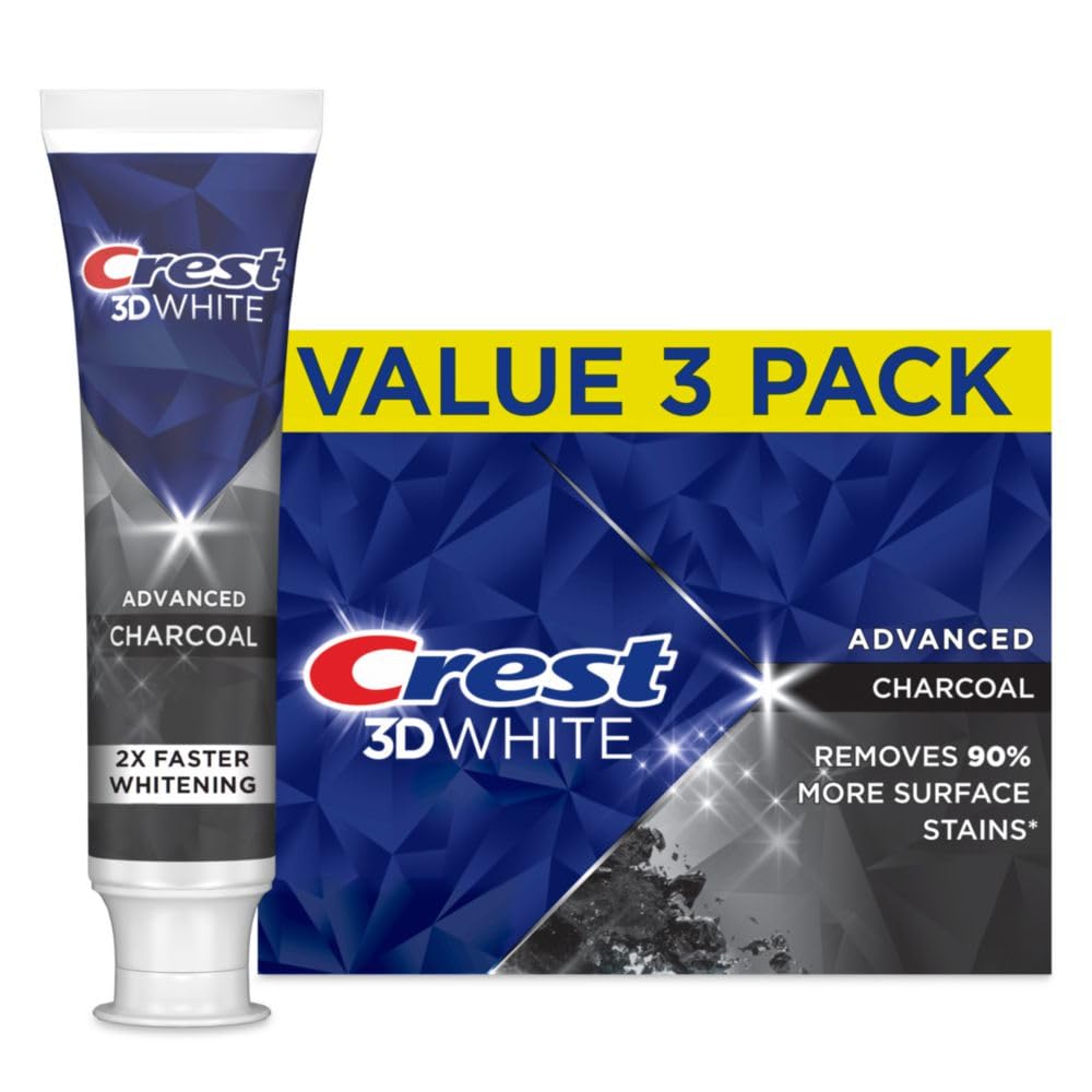Tube dentifrice Crest 3D White Charbon: sourire éclatant et fraîcheur