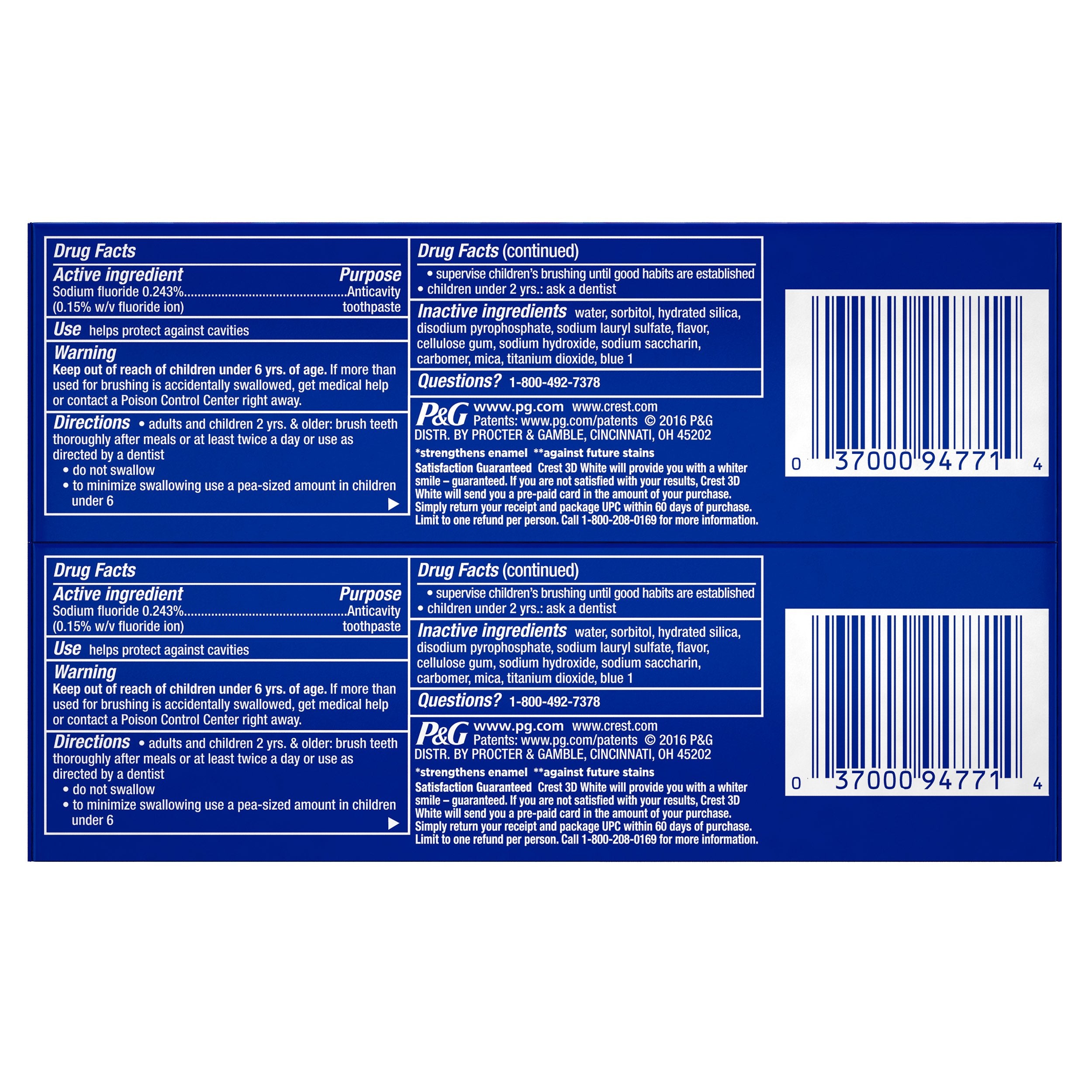Crest 3D White Radiant Mint - application, renforce l'émail et protège contre les caries.