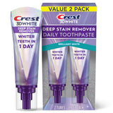 Dentifrice Crest 3D White Brilliance prêt à l’emploi pour des résultats rapides.