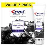 Crest dentifrice au charbon actif en tube, front menthe rafraîchissante.