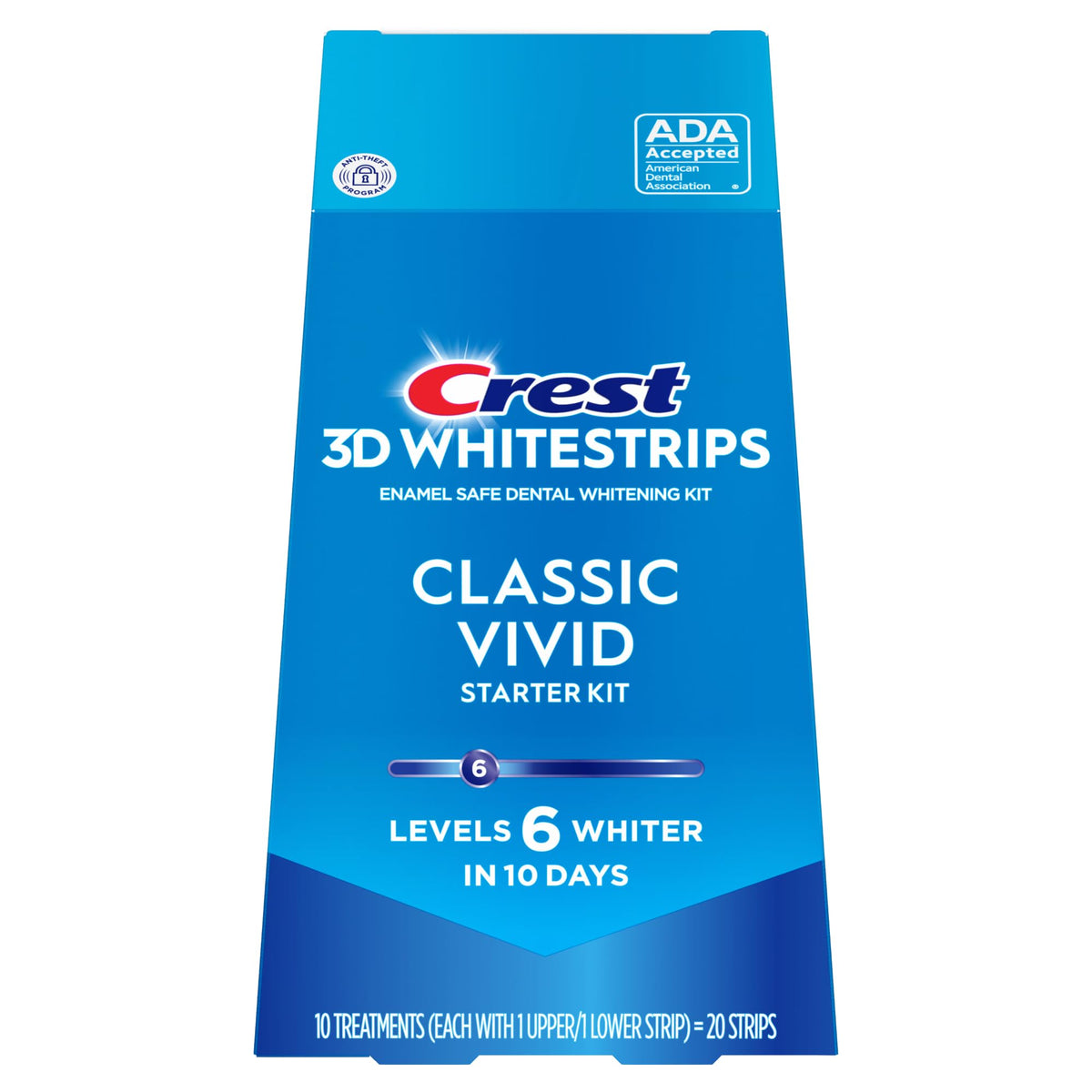 Crest 3D Whitestrips Classic Vivid – bandes blanchiment dents pour un sourire plus clair chez soi