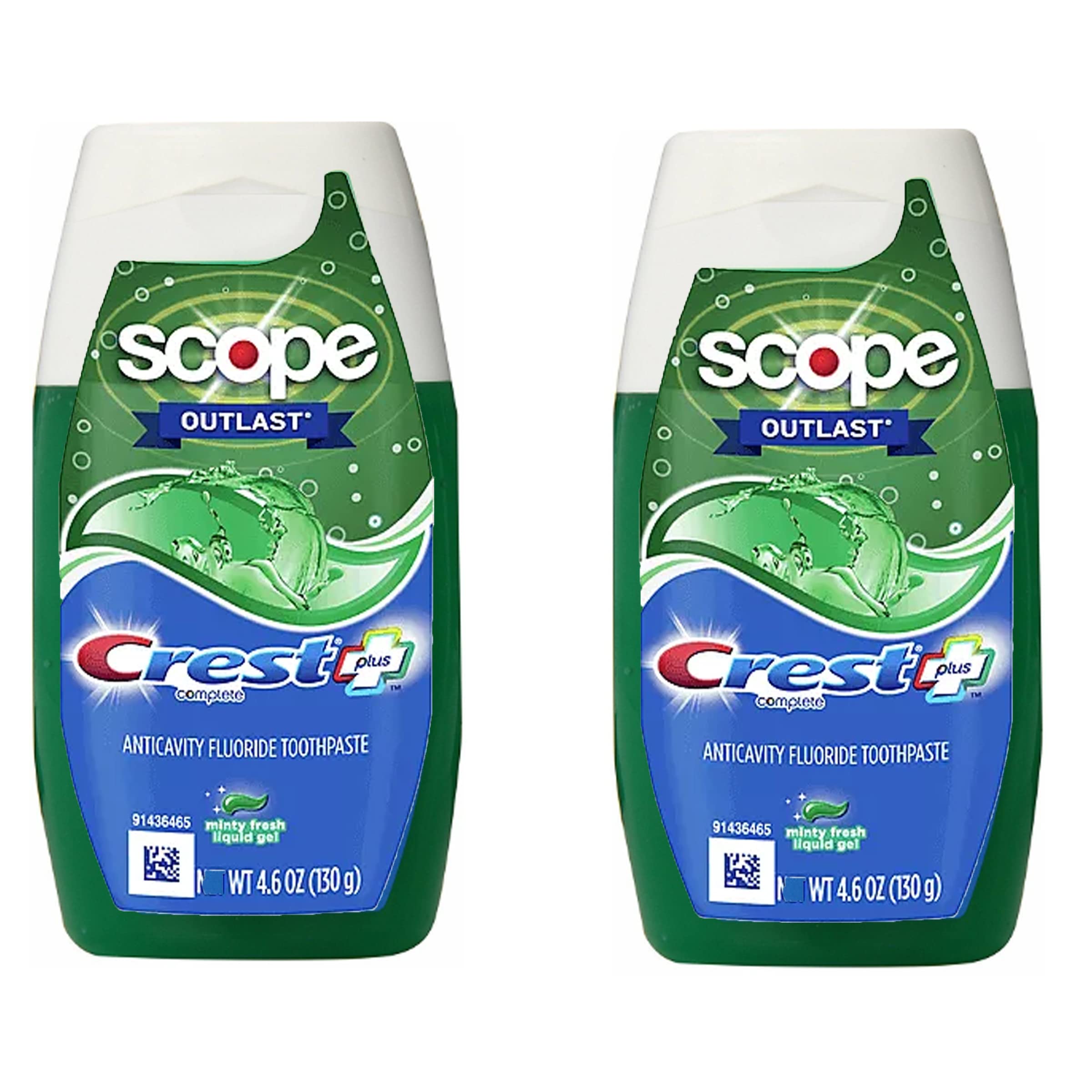 Crest Complete Blanchiment Scope pâte dentifrice en tube, haleine fraîche durable