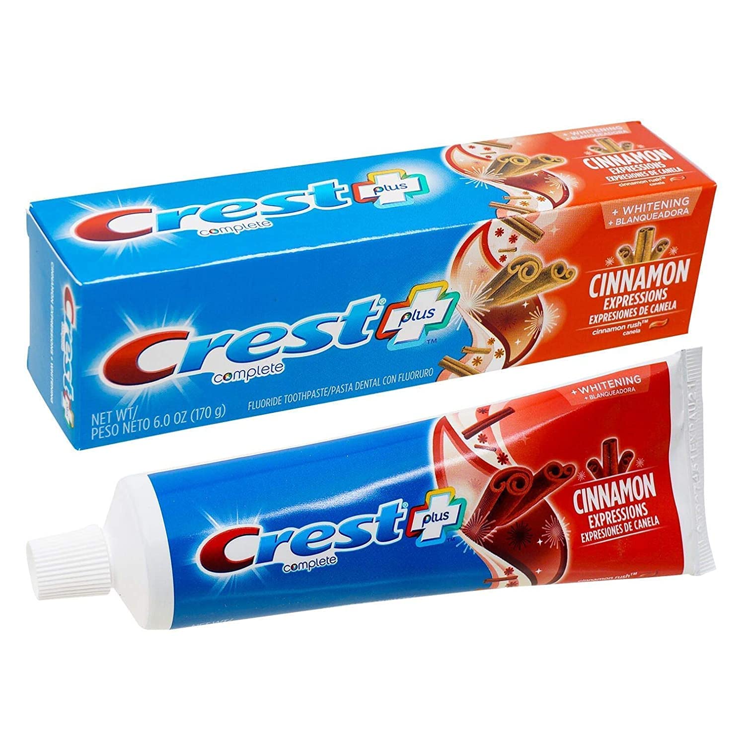 Crest Complete Cinnamon Rush : emballage recyclable et pratique.