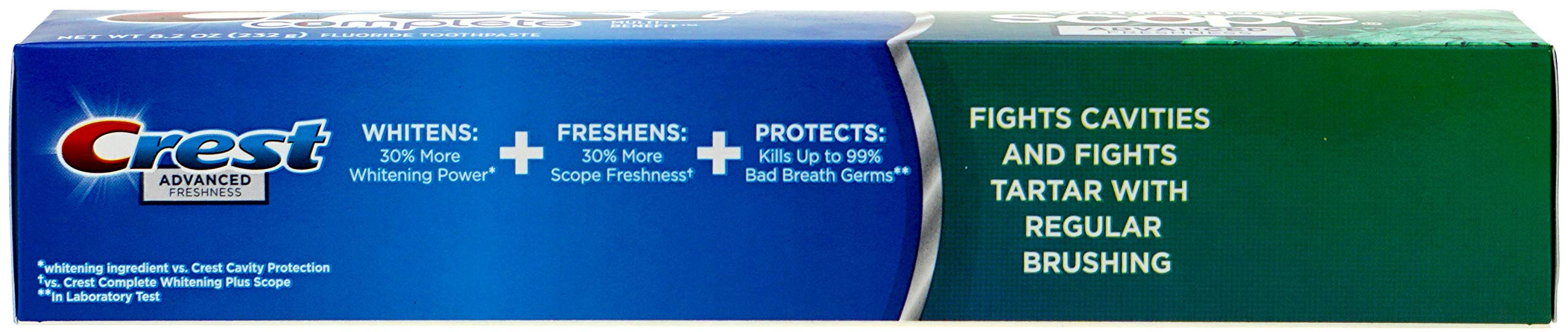 Crest Complete dentifrice - blanchiment des taches superficielles et fraîcheur durable.
