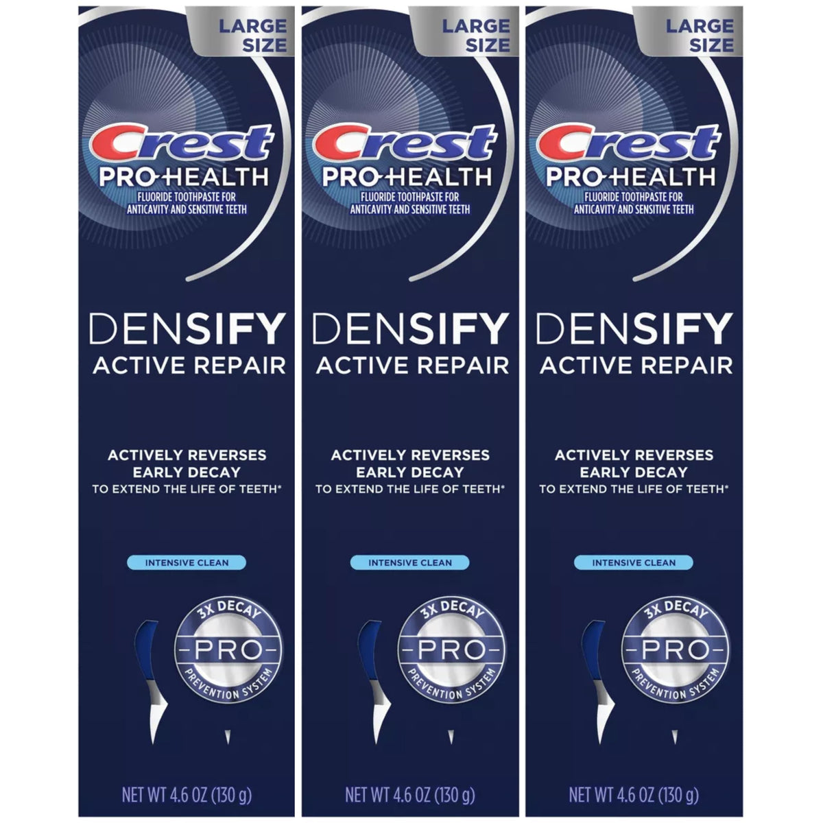 Crest Densify pack de 3, emballage pratique pour le quotidien.