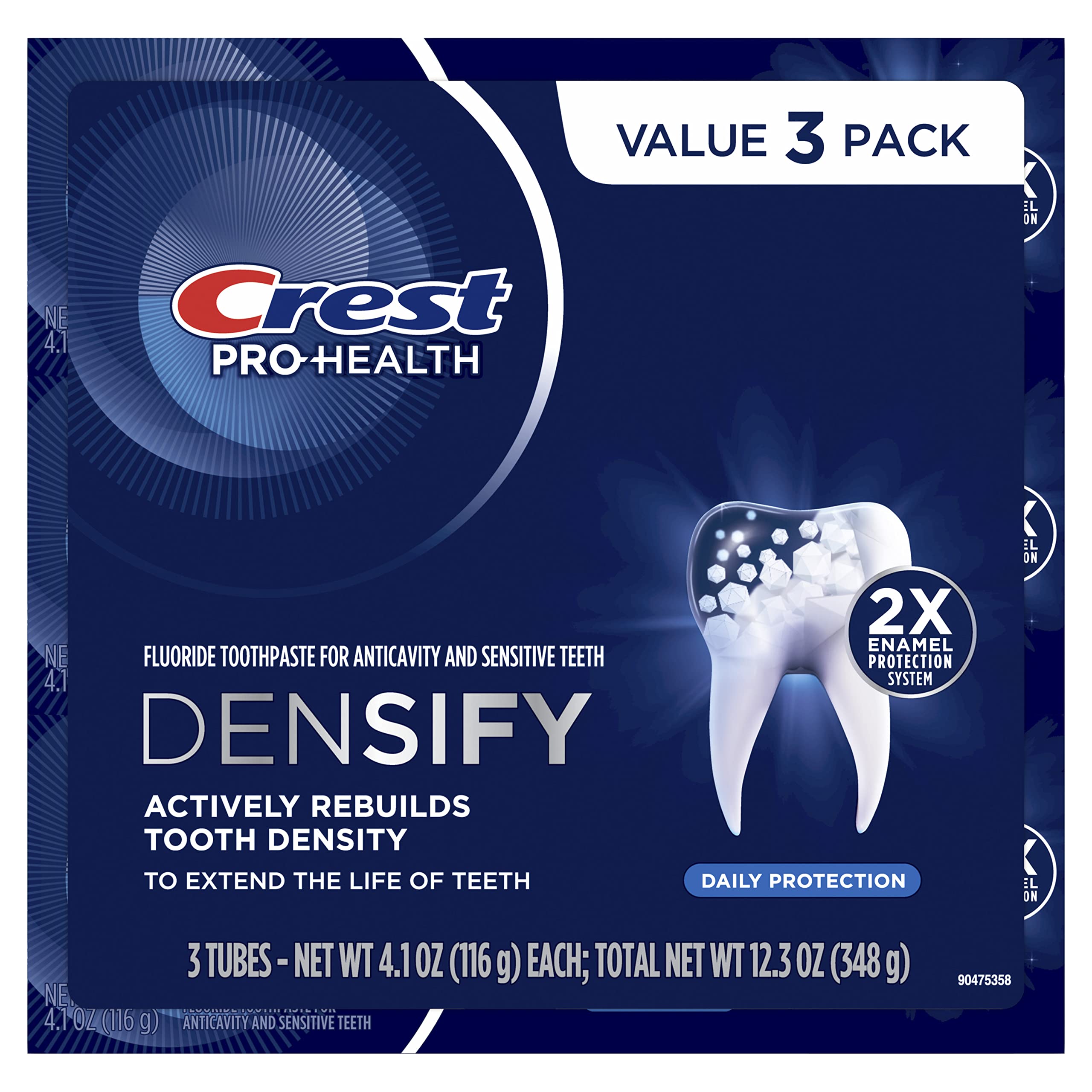 Crest Densify: pack de 3 tubes pour routine quotidienne.