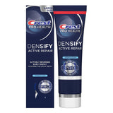 Crest Densify pâte dentifrice bleue, texture agréable et nettoyage en profondeur.
