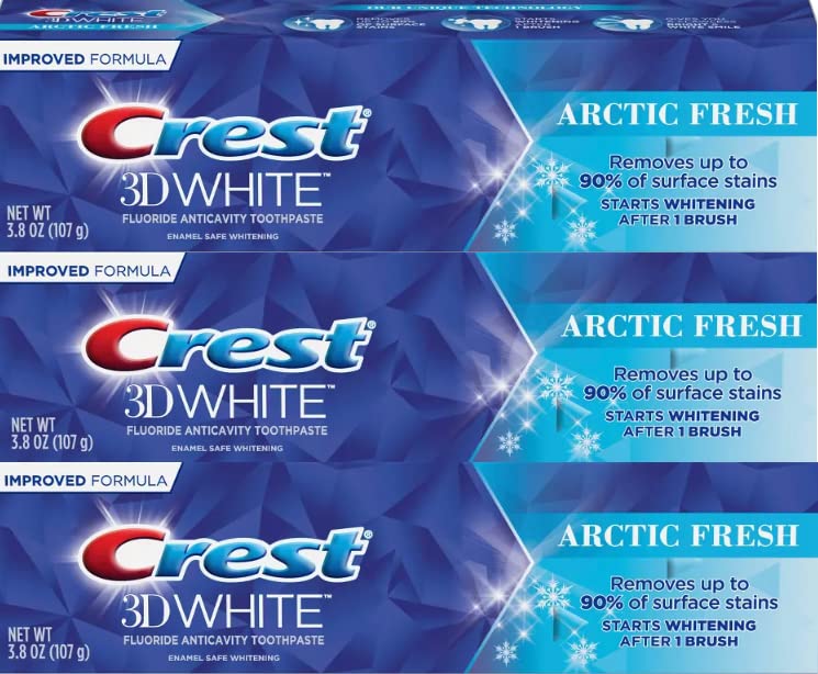 Crest 3D White Arctic Fresh – tube dentifrice, sourire plus lumineux après brossage