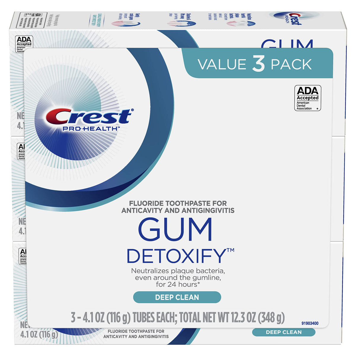 Dentifrice Crest Detoxify, nettoyage en profondeur des gencives.
