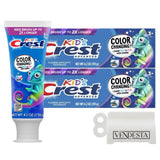 Dentifrice Crest Kids pour enfants avec changement de couleur pendant le brossage.