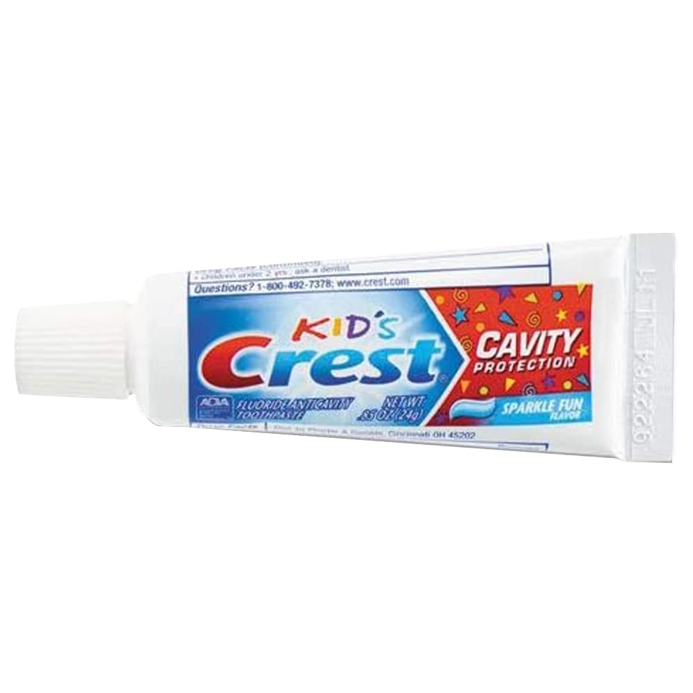 Crest dentifrice enfants, emballage pratique pour emporter lors des déplacements.