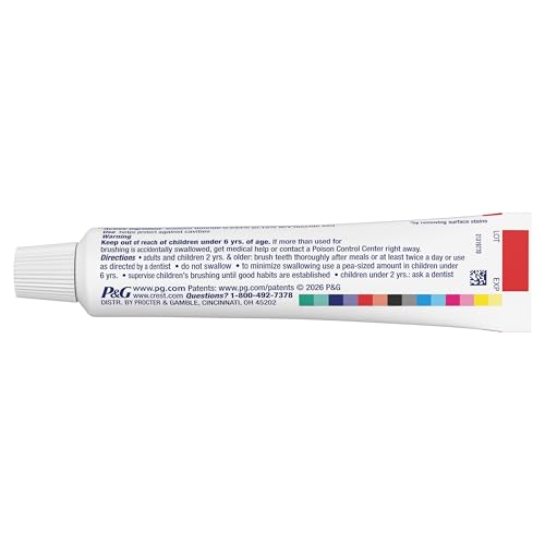Crest dentifrice fluorure, renforcement de l’émail et protection anticaries.