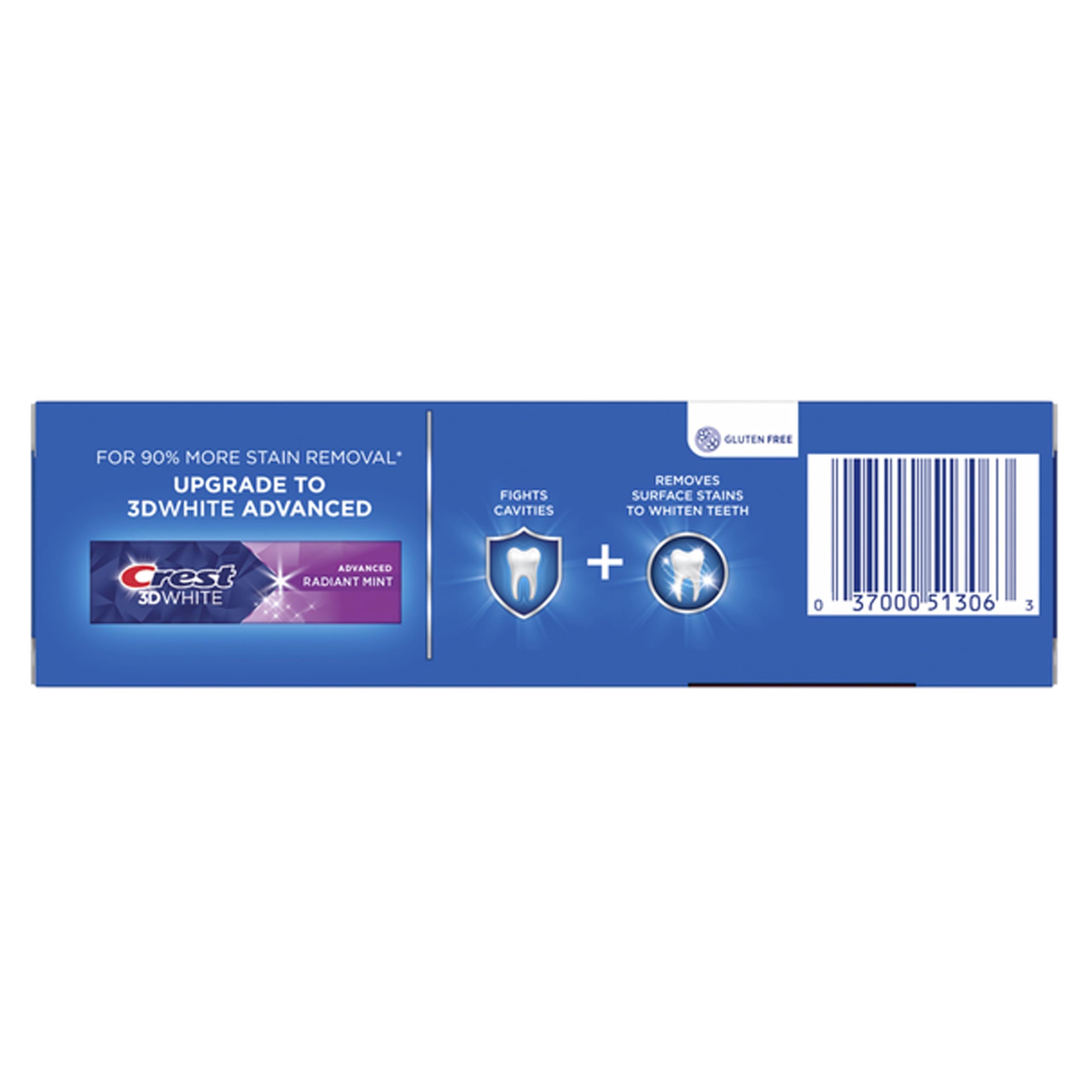 Crest dentifrice menthe frais sur le tube, sensation de fraicheur.