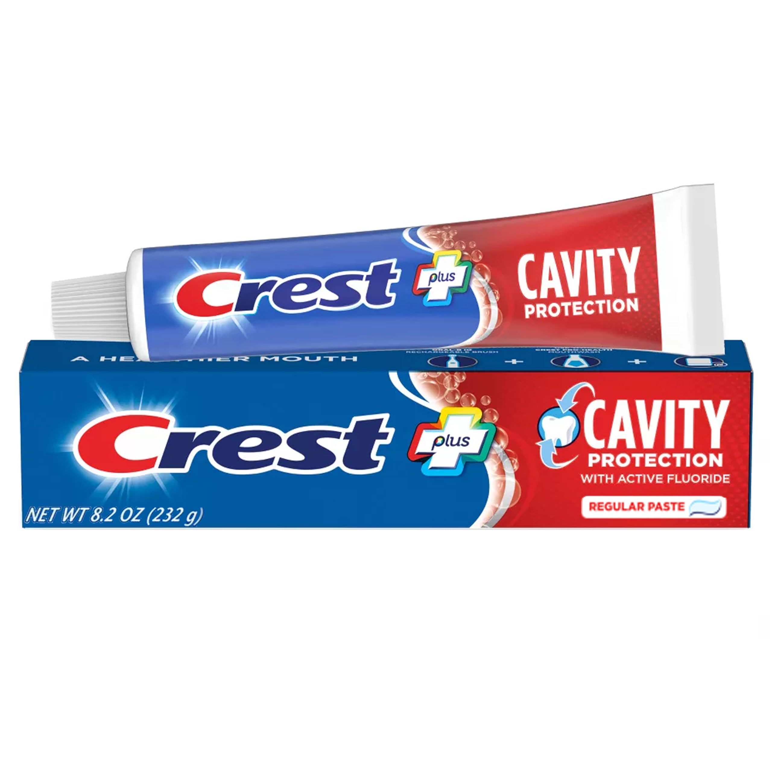 Crest dentifrice menthe frais – tube ouvert, expérience rafraîchissante lors du brossage.