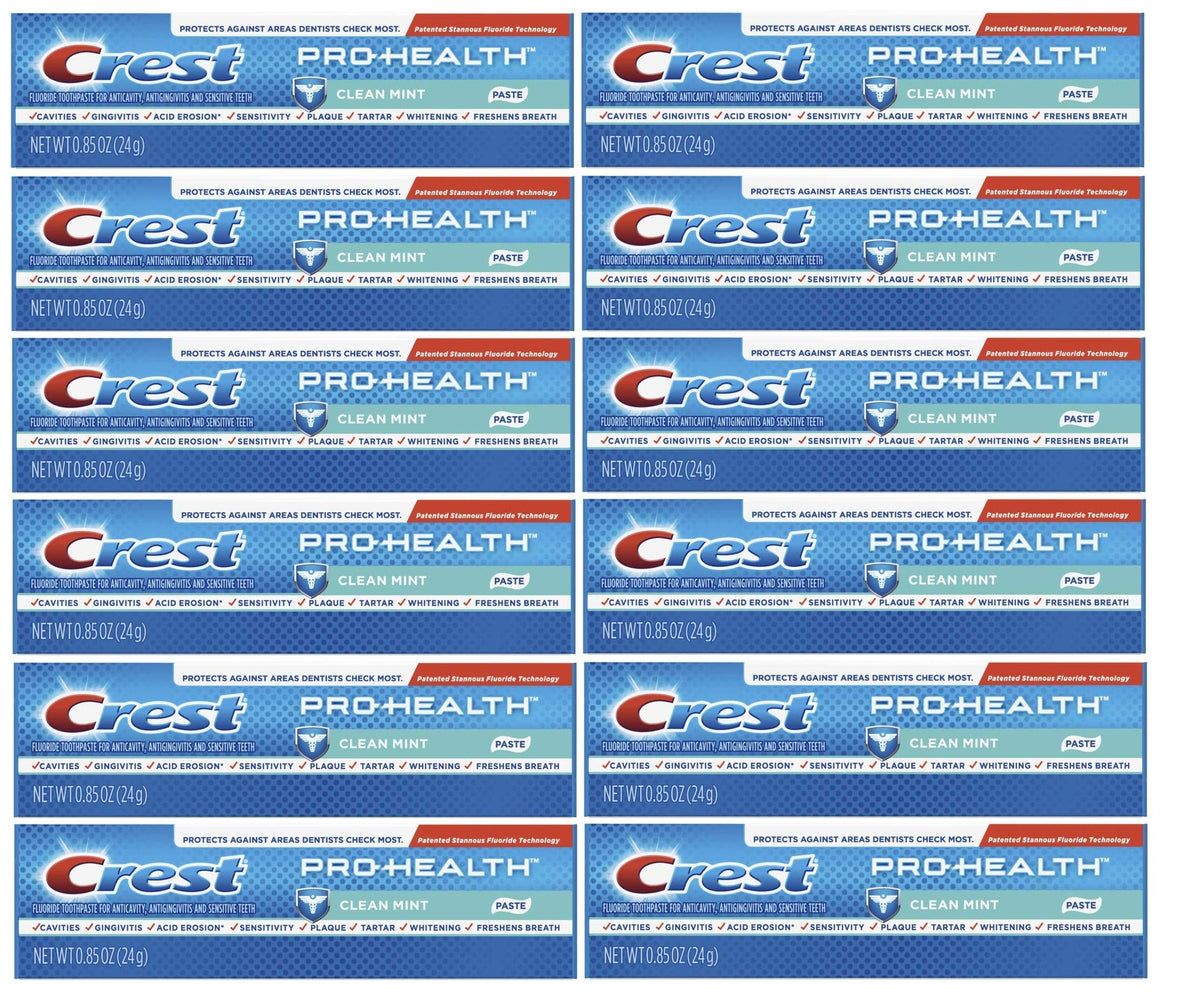 Crest Pro Health Clean Mint en tube, fraîcheur durable après le brossage.