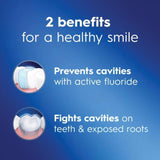 Crest dentifrice protection caries – tube et brosse révélant l’usage matin et soir.