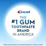 Crest dentifrice protection caries – logo visible, reconnaissance de la marque et de la qualité.