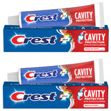 Crest dentifrice protection caries, image pack de deux tubes, routine quotidienne pratique.