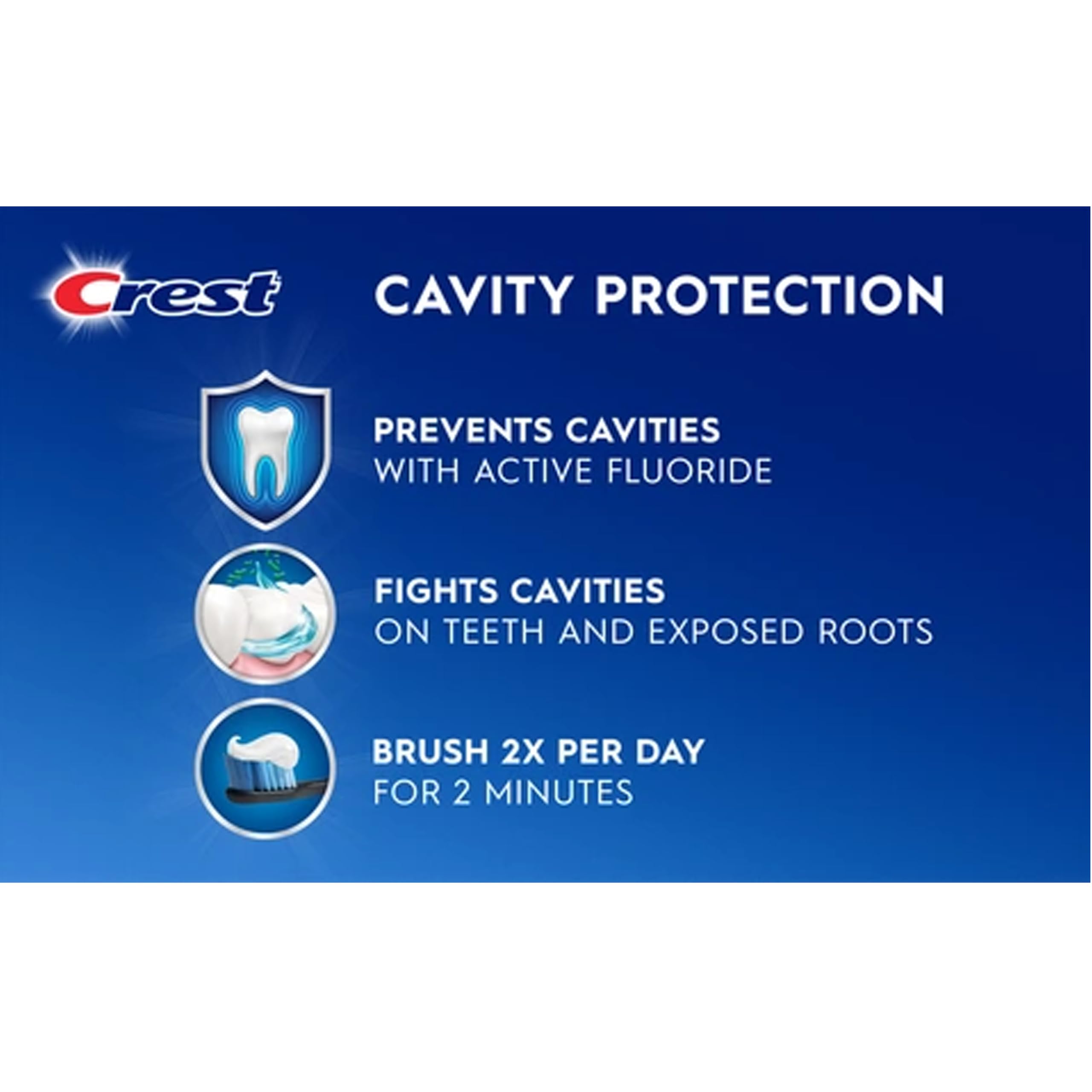 Crest dentifrice montre sourire plus clair après utilisation.