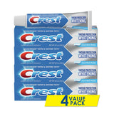 Dentifrice Crest Protection Tartre pack de quatre sur fond blanc, présentation du produit