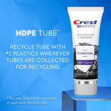 Crest dentifrice thérapie au charbon, sensation fraîche et goût mentholé durable après chaque brossage.