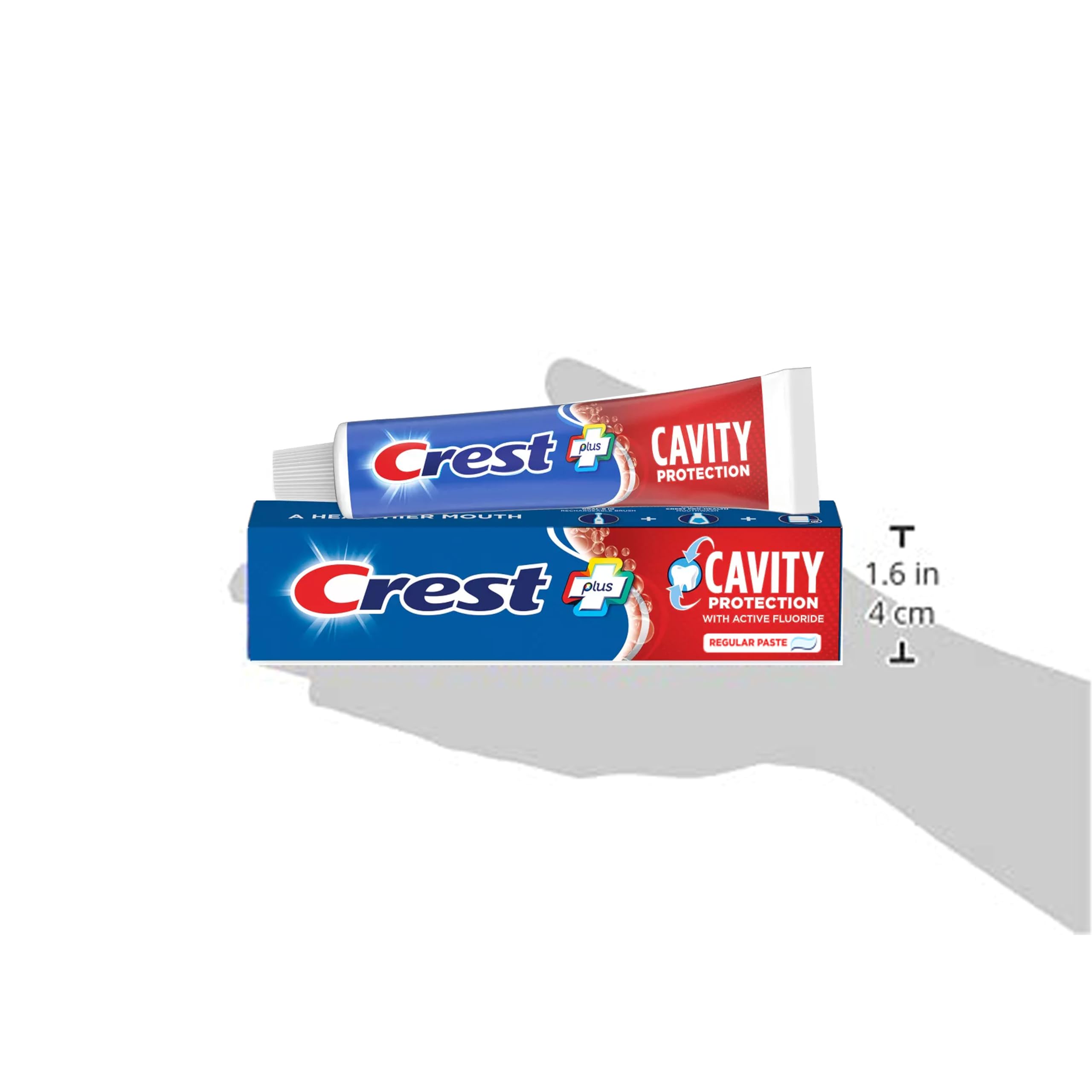 Crest dentifrice tube ouvert prêt à l’emploi pour le brossage.