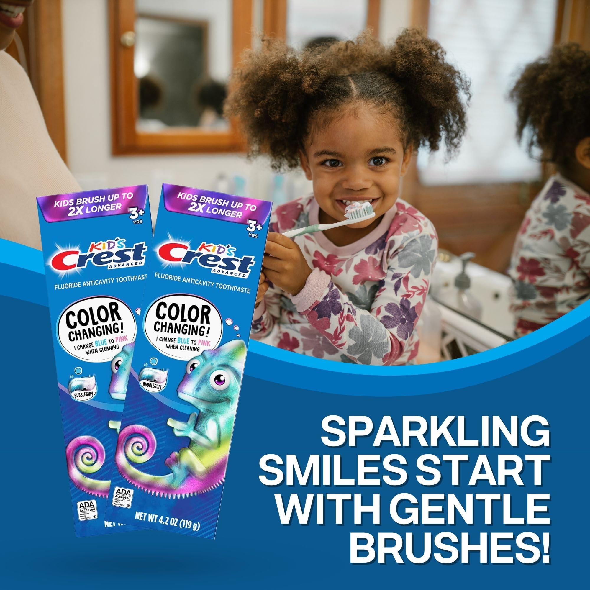 Ensemble Crest Kids 2 tubes prêt pour la routine familiale.