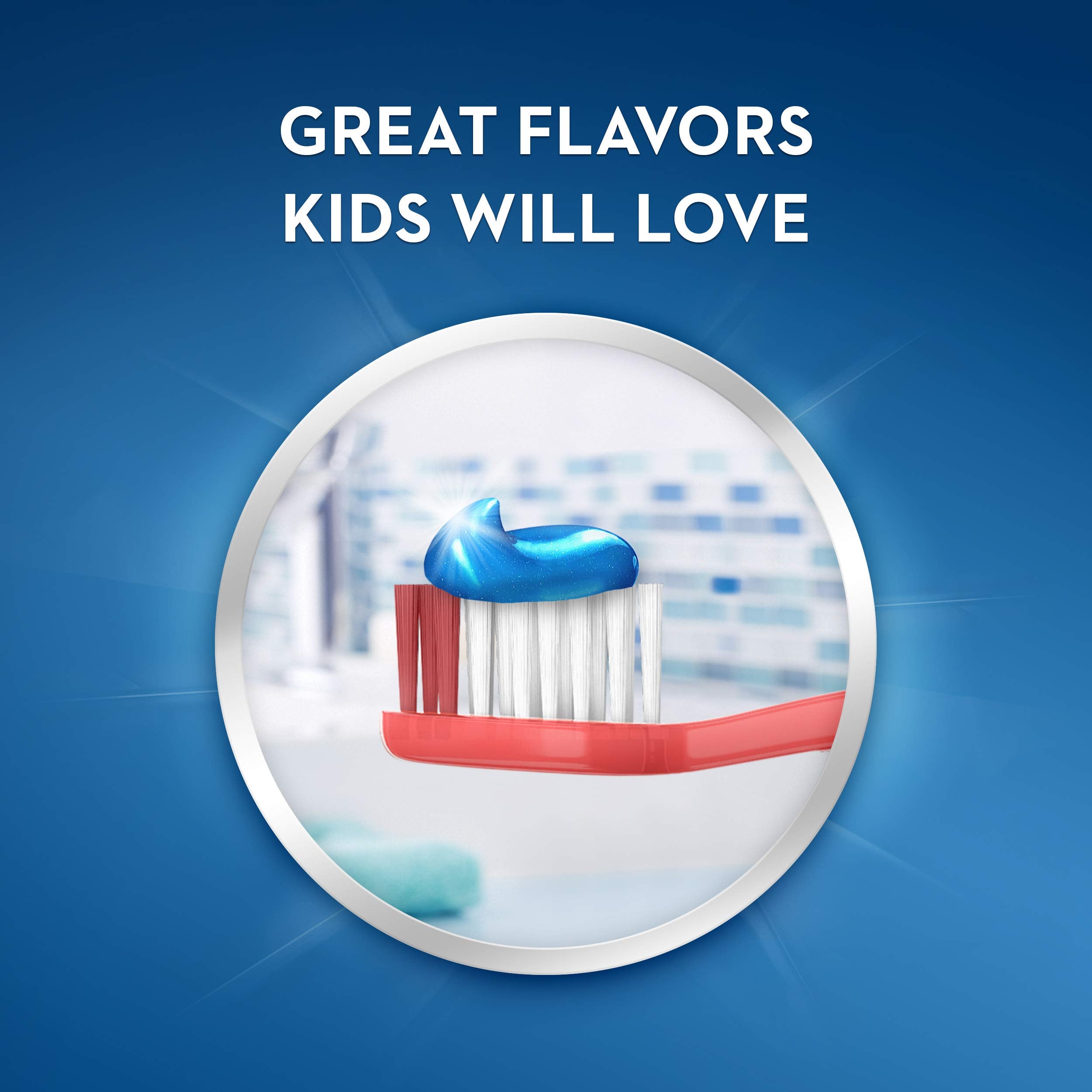Dentifrice Crest Kids contient du fluoristat pour aider à protéger les dents