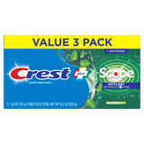 Vue d’ensemble du packaging Crest dentifrice menthe, idéal pour routine quotidienne.