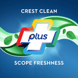 Dents montrant des taches superficielles atténuées après Crest Plus Scope.
