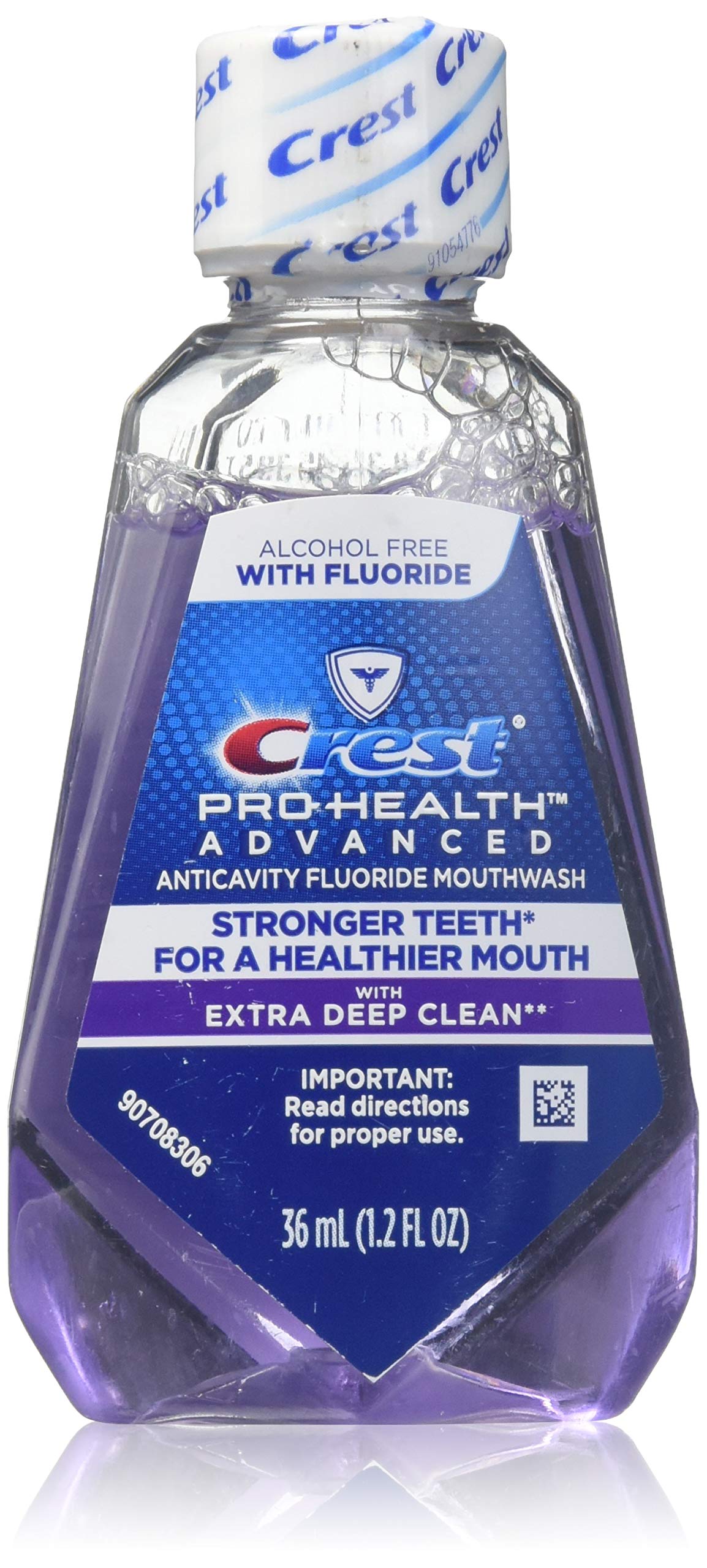 Crest Pro-Health Avancé, bain de bouche 36 ml, protection anticavité possible au quotidien.