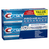Dentifrice Crest Pro-Health Avancé, emballage duo, utilisation quotidienne et haleine fraîche.