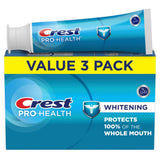 Crest Pro-Health blanchiment dentifrice, emballage triple avec trois tubes.