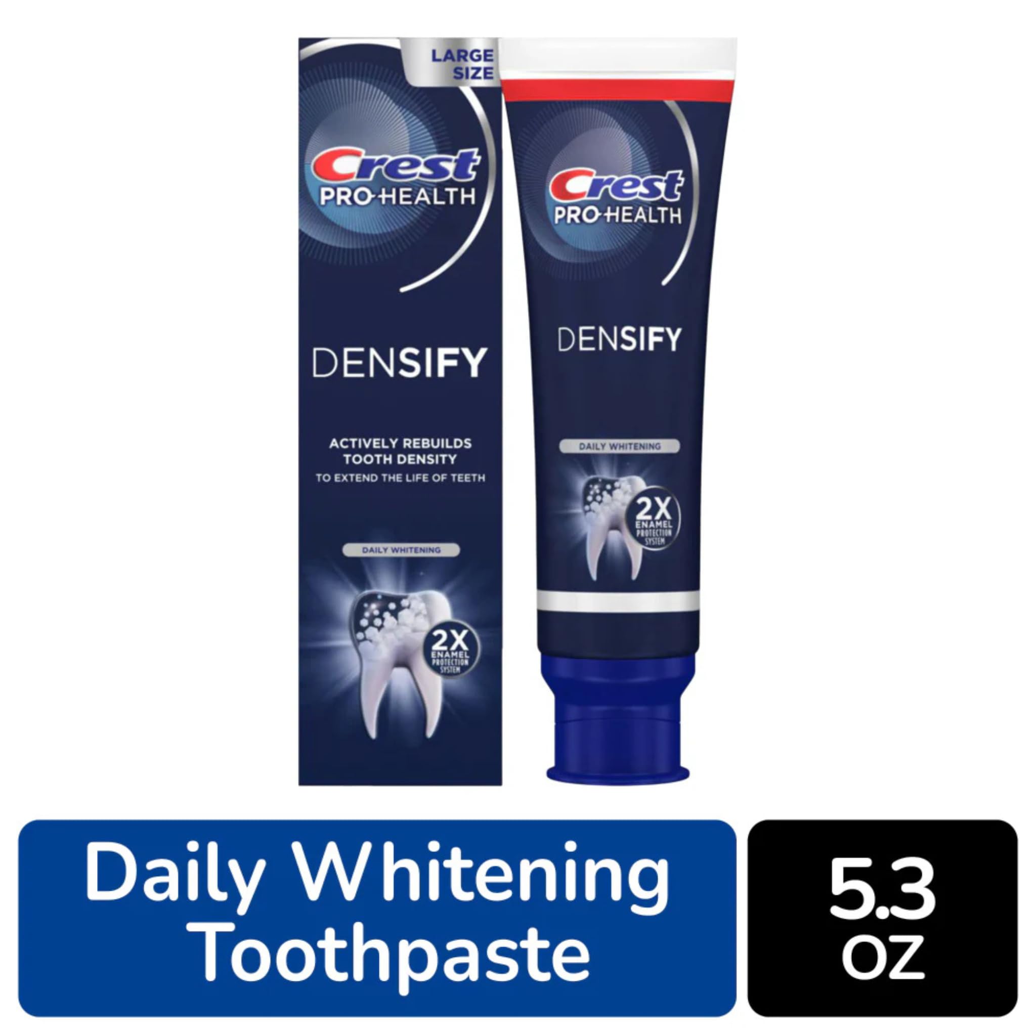 Économique pack de 3 tubes Crest Pro-Health Densify pour la routine.