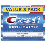 Crest Pro-Health Dentifrice Gel blanchissant en tubes triple pour haleine fraîche et blanchiment progressif.