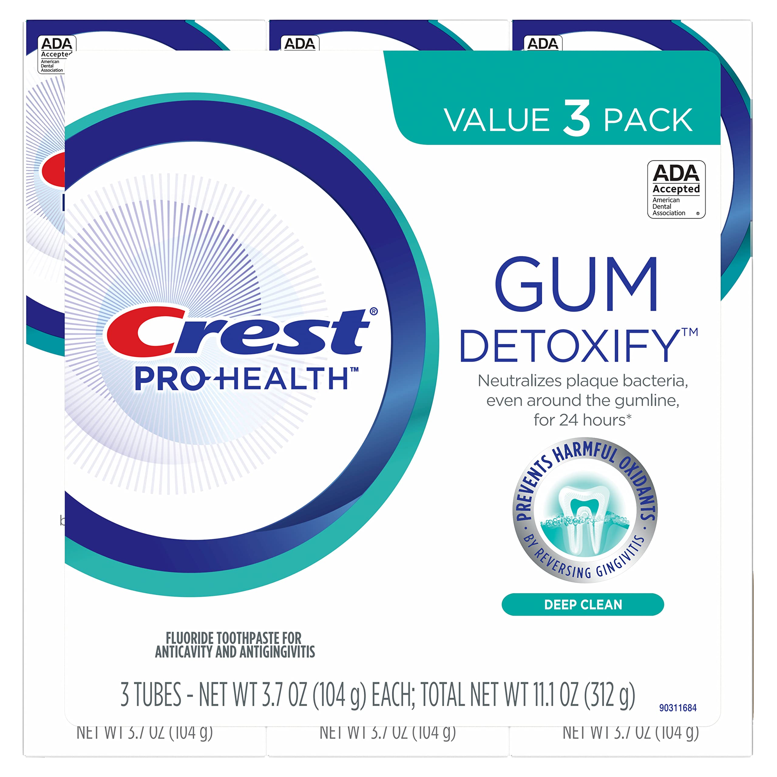 Crest Pro-Health Detoxifie gencives - pack triple pour une routine partagée