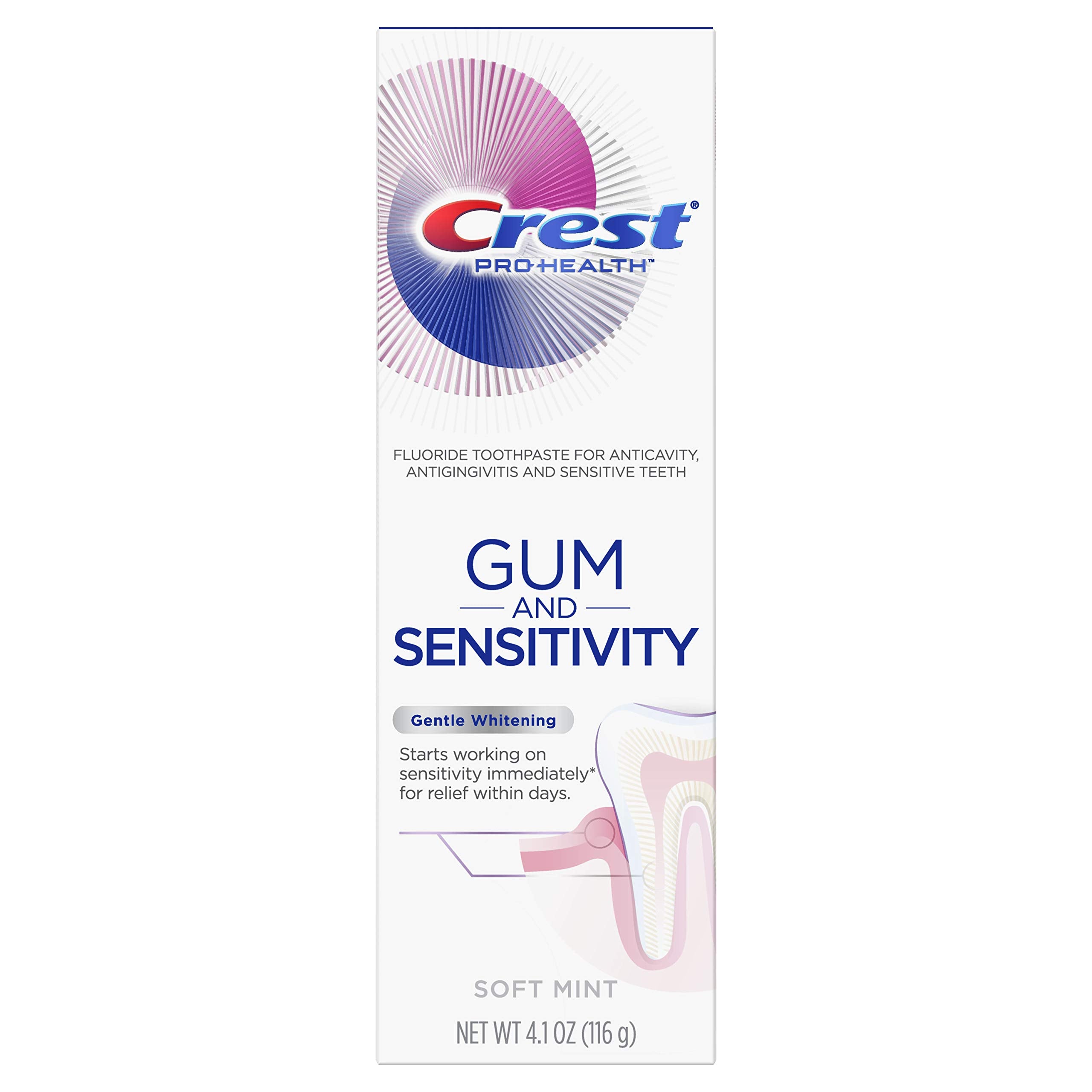 Crest Pro-Health gencives sensibilite tube dentifrice: soulagement et protection