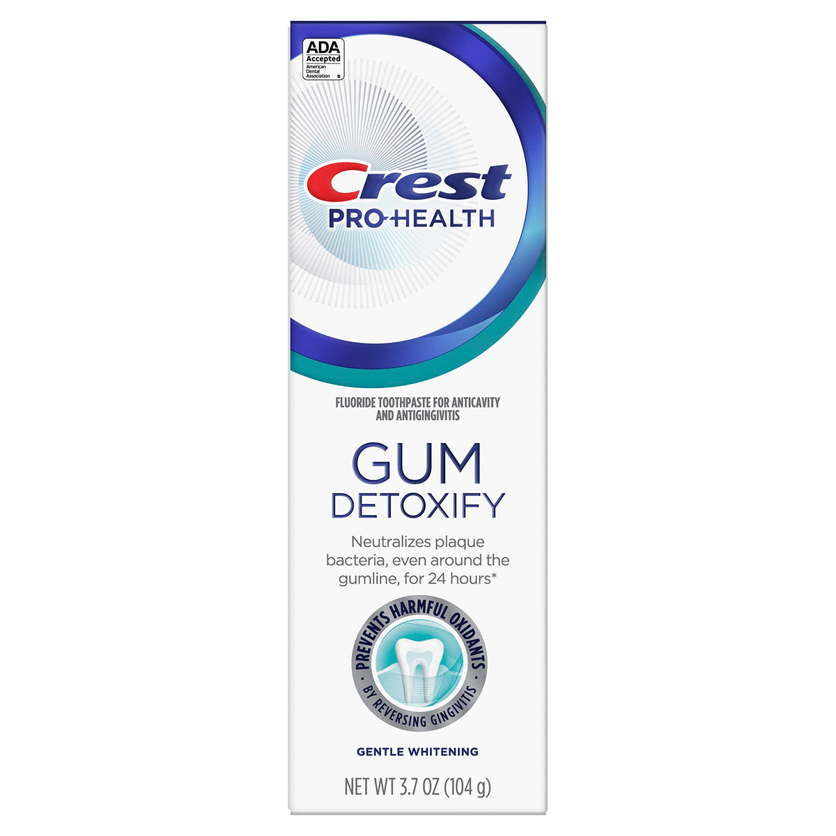 Crest Pro-Health Gum Detoxify en tube pour un brossage quotidien efficace.
