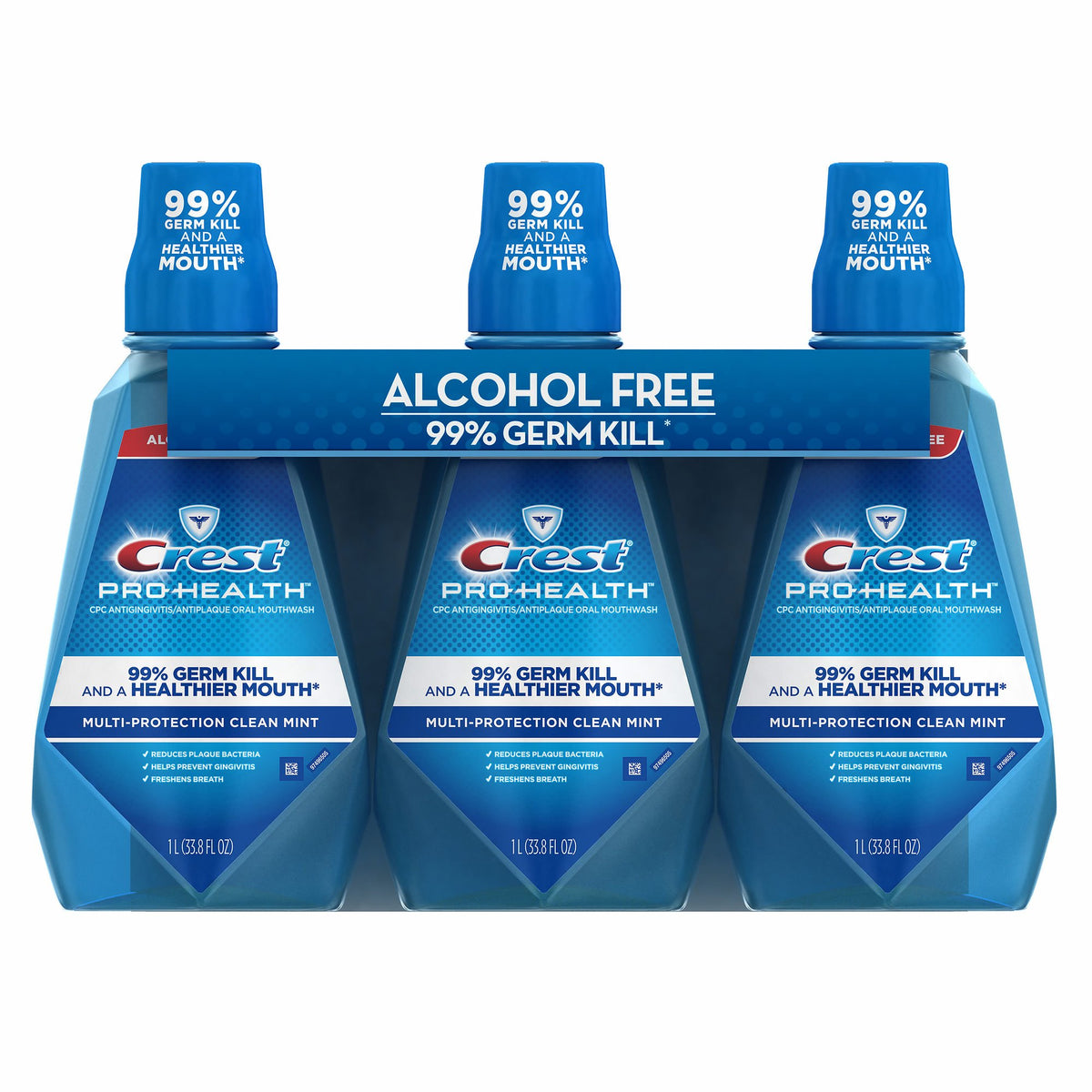 Crest Pro-Health Multiprotection – rinçage buccal, flacon 1 L, pour une fraîcheur buccale durable