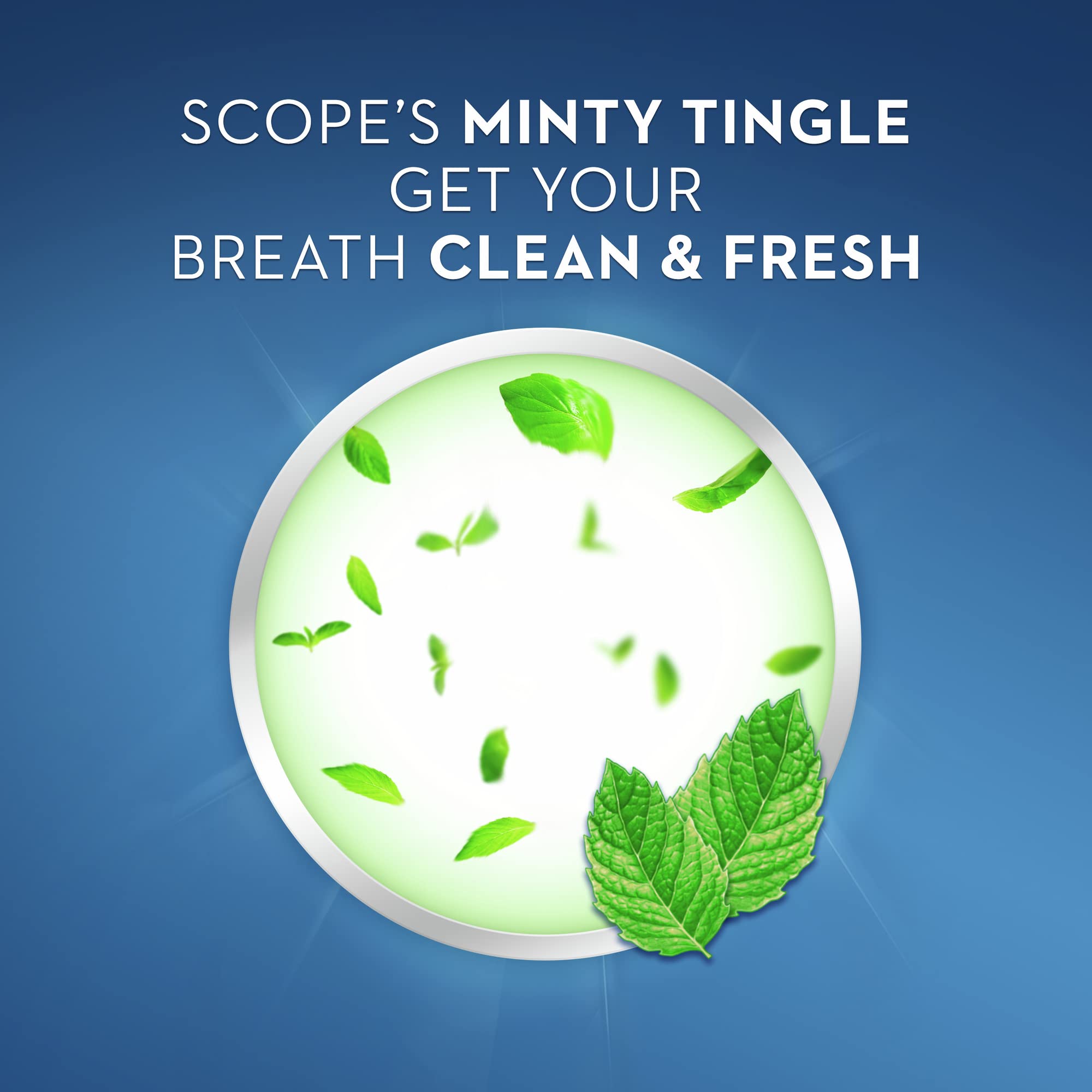 Crest Scope Classic bouteille menthe originale, sensation de propreté et fraîcheur prolongée.