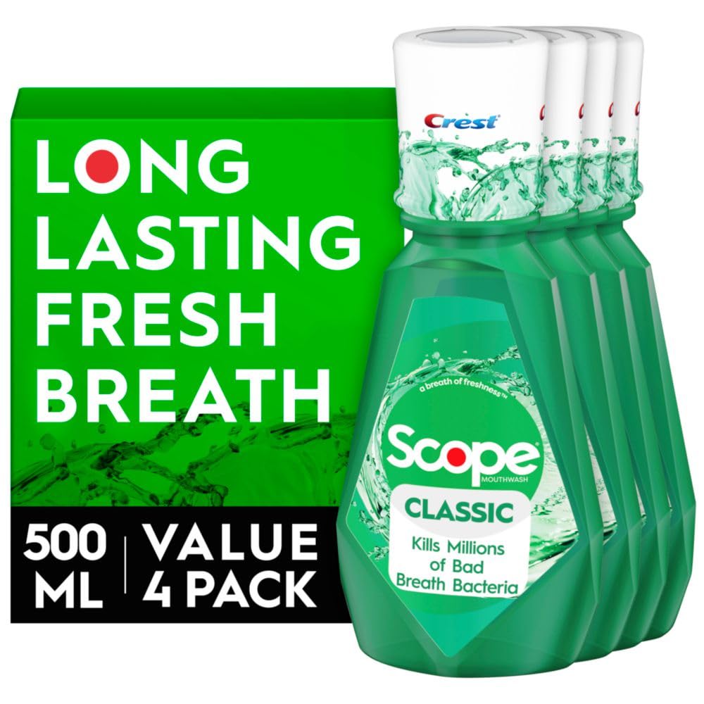 Crest Scope Classic — bouteille menthe offrant une fraîcheur durable après rinçage