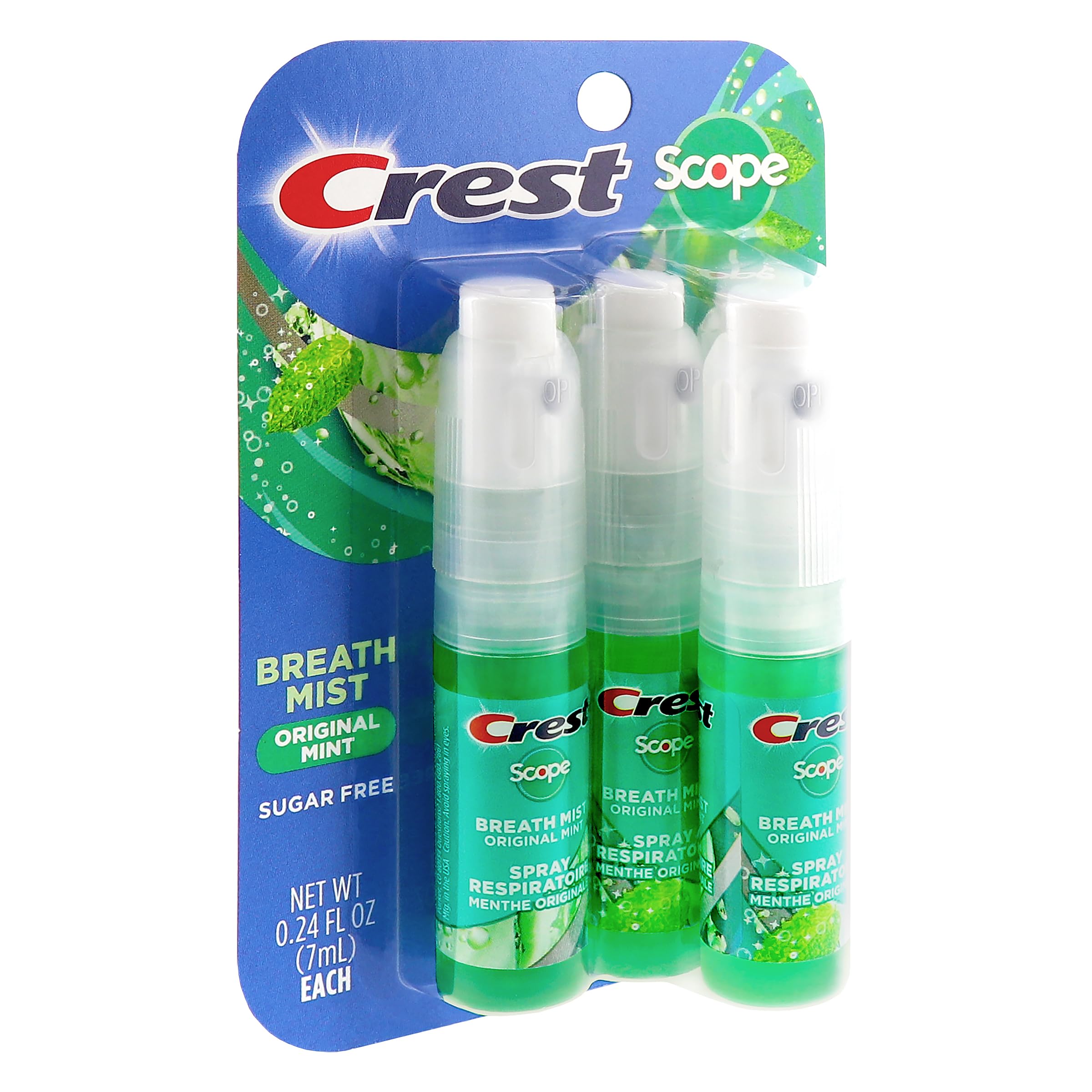 Crest Scope emballage-menthe-design : emballage raffiné et facile à reconnaître.