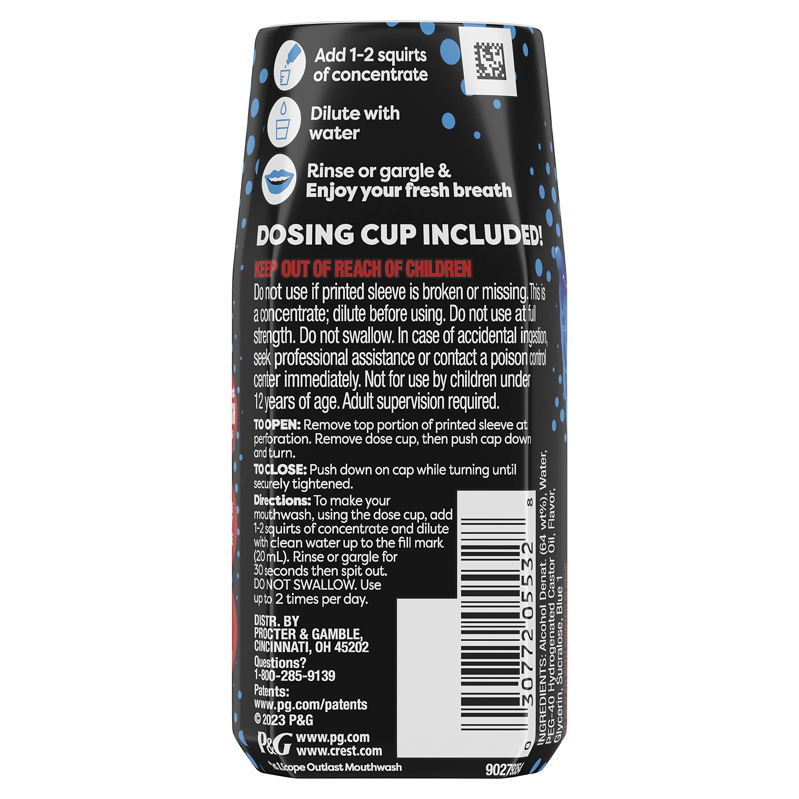 Crest Scope Squeez fraîcheur durable après chaque rinçage.