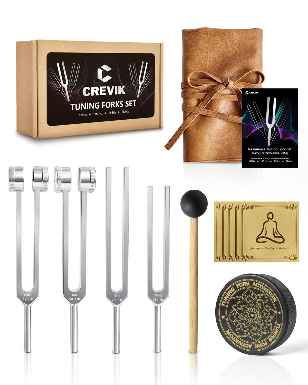 CREVIK diapasons – ensemble idéale pour méditation et équilibre des chakras.