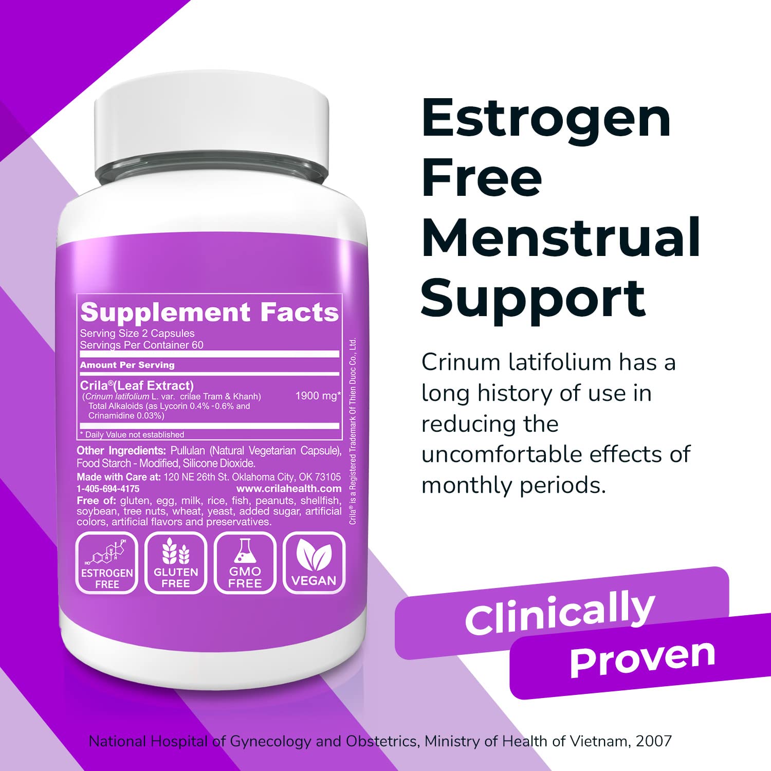 CRILA complément utérin, gélules: formulation naturelle pour le confort menstruel.